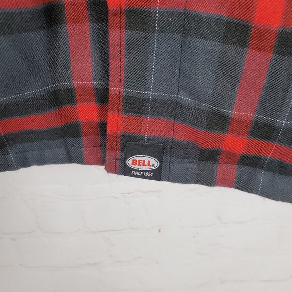 Dixxon Flannel Bell Helmets Collab Jacket Mens M Button Zip Up Work Wear Plaid - Picture 4 of 15